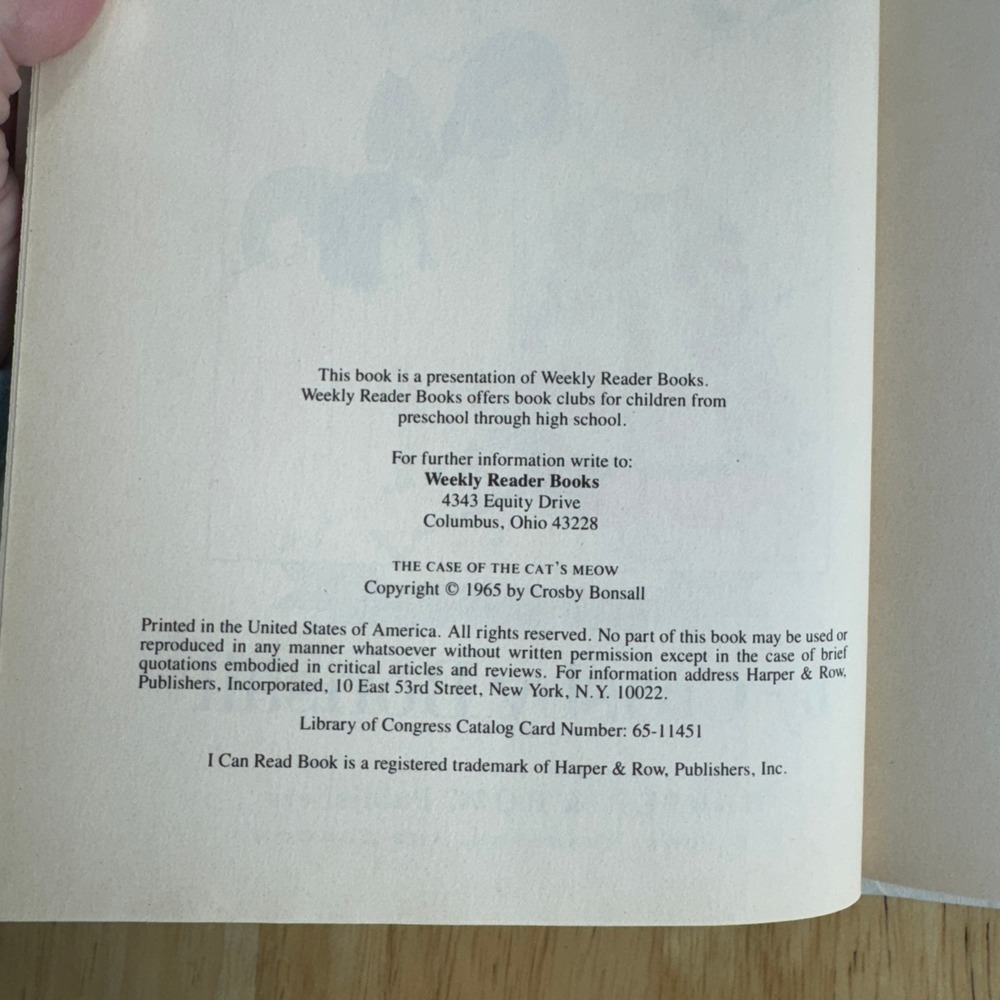 The Case of the Cats Meow An I Can Read Mystery by Crosby Bonsall 1965 - Picture 3 of 6
